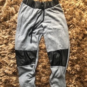 Leather Patch Joggers